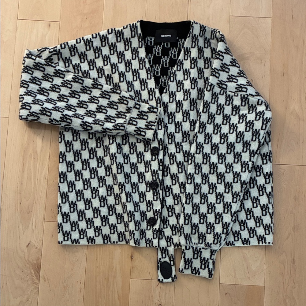 Balmain Black and White Patterned Blazer